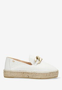 Espadrille June Li Weiß Leder