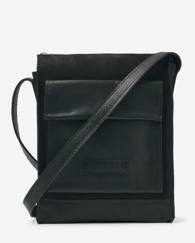 Crossbody bag leather-mix black