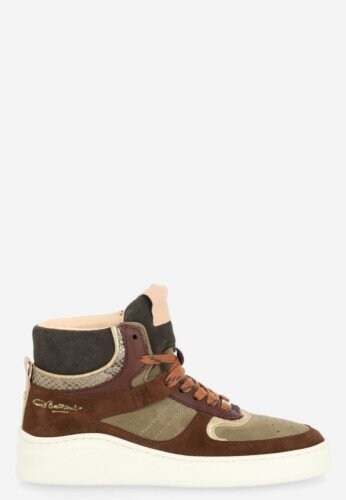 Sneaker emmya mixed materials donkerrood Fred de la Bretoniere