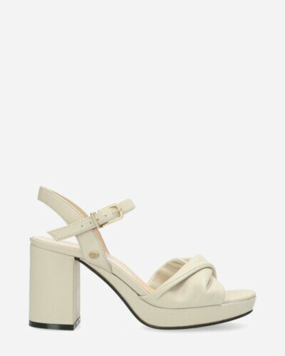 Sandalette twisted leather offwhite