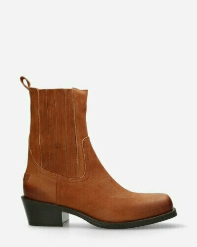 Ankle boot vegetable tanned leather cognac