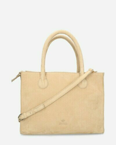 Working bag hand buffed leather taupe