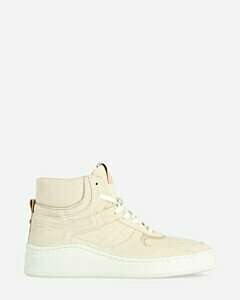 Sneaker soft leather suede beige white
