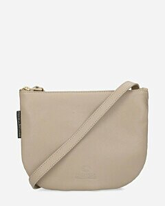 Crossbody bag soft leather taupe